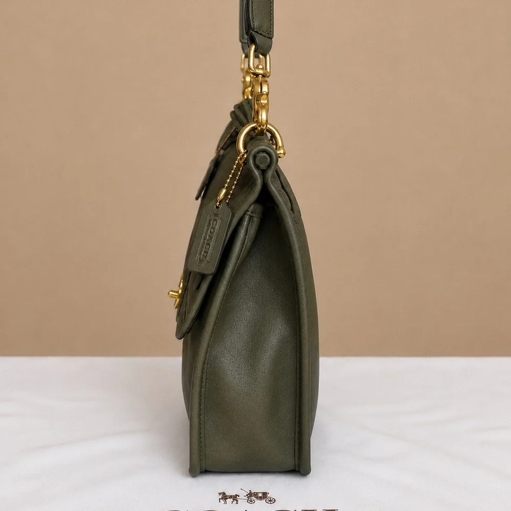 NWT Vintage COACH WILLIS Loden Green Top Handle Turn Lock Satchel 9927 COA